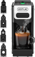 ST-550 4-in-1 Espresso Capsule Coffee Machine, Single Serve Coffee Maker for K*Cup/Nespresso/Dolce Gusto/Ground Coffee, 19Bar, 1L, Silver