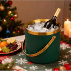 3L Double-Wall Insulated Stainless Steel Ice Bucket with scoop for Cocktail Bar - Metal Ice Bucket for freezer with Lid for parties,Camping,and More!champagne bucket,bar cart accessories