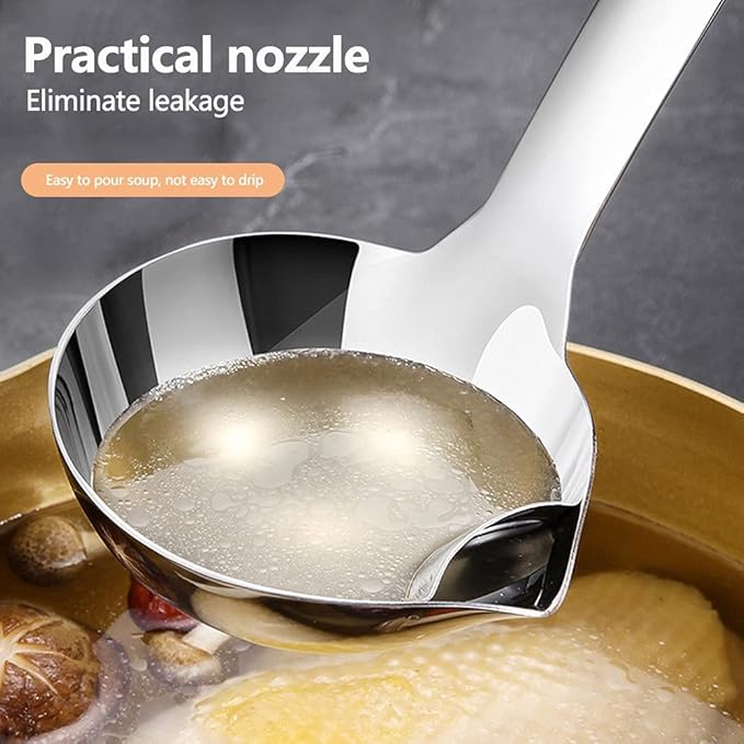 Stainless Steel Scoop Filter Grease Spoon Colander Spoon Soup Oil Separation Cooking Colander Tools Kitchen Gadgets Set