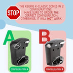 Replacement Water Reservoir Tank for Keurig K-Classic ONLY - B44, B40, B45, B50, K40, K45, K50, K55 Brewing Systems - 48 oz - CONFIGURATION A - ([ PRO TIP: WATCH VIDEO TO VERIFY CONFIGURATION ])