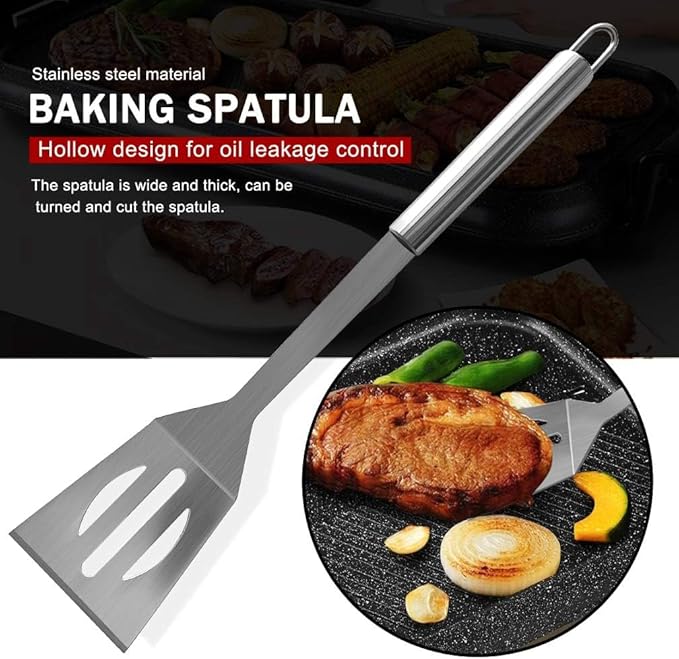 PTAPIPI 5-Piece Stainless Steel Grill Tool Set with Carry Bag – BBQ Utensils for Him, Young Men, Camping & Tailgating, Budget-Friendly Barbeque Gift