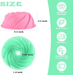 HUAKENER Large Fluted Cake Pan (2 Pack) - Nonstick Fluted Tube Pan, Large Round Silicone Mold for Cake, Brownie, Cornbread, Jello Cake ﻿
