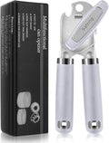 Safring Can Opener Manual, Heavy Duty Handheld Strong Can Opener with Soft Touch Handle, Sharp Blade Smooth Edge, Can Openers with Multifunctional Bottle Opener, Lavender