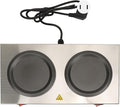 Commercial Double Coffee Warmer, Dual Decanter Warmer Plate Coffee Pot Warmer Stainless Steel Portable Standard Decanter Warmer for Cafe Break Room (US Plug 110V)
