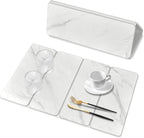Large Stone Dish Drying Mats for Kitchen Counter, 24"(L)×16"(W) Marble pattern, Drying Collapsible Dish Drying Mat, Eco-Friendly Absorbent Diatomaceous Earth Mats for Dishes Bottles Cups