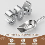 Pet cat-dog food-scoop measuring 1-cup - Food-grade 304 stainless steel material | 1-Cup capacity | Precision scale measurements