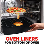 2 Pack Large Thick Heavy Duty Non Stick Teflon Oven Liners Mat, 17"x 25" BPA and PFOA Free, for Bottom of Electric Oven Gas Stove and Microwave Charcoal or Gas Grills