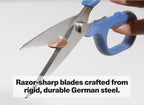 Misen Heavy Duty Kitchen Shears - Stainless Steel, Versatile and Easy Clean Scissors for Meat, Herbs and Veggies - Ambidextrous Comfort Handle - Professional Grade - Blue