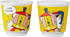 Bialetti - Mini Express Lichtenstein: Moka Set includes Coffee Maker 2-Cup (2.8 Oz) + 2 shot glasses, Yellow, Aluminium