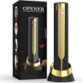 Rechargeable Electric Wine Opener with Charging Base & Foil Cutter, Automatic Corkscrew for 60 Bottles, Luxury Christmas White Elephant Gift for Wine Lovers Women Men - Gold & Black