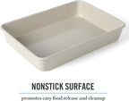 Martha Stewart Gallen 13 x 9 Inch Rectangular Nonstick Carbon Steel Cake and Baking Pan – Cool Grey, Durable Bakeware for Even Cooking and Easy Release