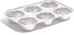 Waytiffer Muffin Pan 6-Cup Cupcake Aluminum Pans Favorite Muffin Tin Size for Baking Cupcakes - Standard Size (6-cup-20Pack)