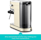 CASABREWS CM5418 Espresso Machine 20 Bar, Small Espresso Maker with Milk Frother Steam Wand, Stainless Steel Espresso Coffee Machine with 34oz Removable Water Tank, Cafetera Espresso, Creamy