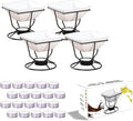 Luvan 7oz Butter Warmers for Seafood with 20 Tealight,4Pcs Ceramic Butter Warmers Set for Chocolate Butter Cheese,Ceramic Bowl Oven Microware Dishwasher Safe,Perfect for family dip Fruit,Dessert,Snack