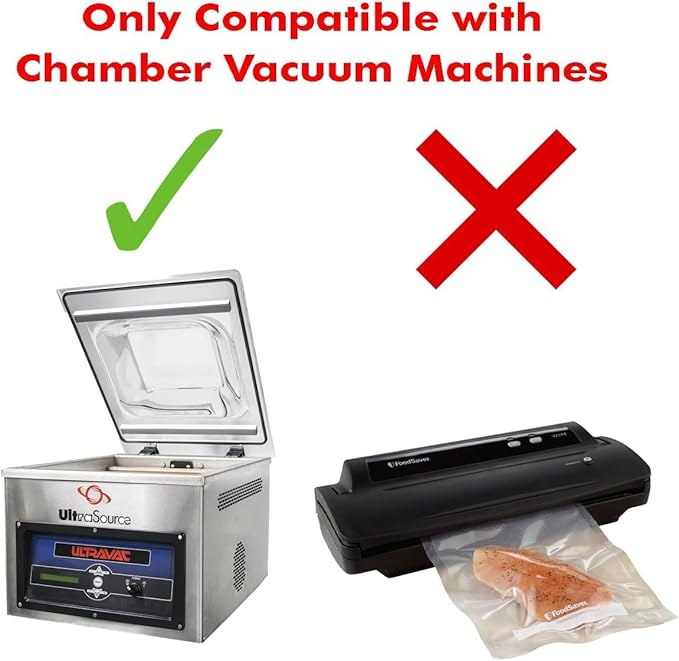 UltraSource - Chamber Machine Pouches 3 Mil Thickness, 16" x 20", Pack of 500 Vacuum Chamber Pouches, BPA-Free Pre-Cut Chamber Vacuum Sealer Bags with tear notch