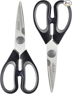 LIVINGO 7.5" Kitchen Scissors All Purpose for Sharp Cutting Small Bones & Vegetables, with Nutcracker Grip Comfortable, Heavy-duty Food Shears for Home Cooking