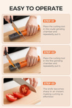 Electric Knife Sharpener, 3 Speed Max 7000RPM Handheld Sharpener for Kitchen Knives, Electric Knife Sharpening Tool of Portable Cordless Rechargeable 2000mAh (Orange)