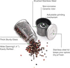 Pepper Grinder or Pepper Mill, Manual Salt Grinder Refillable with Adjustable Coarseness, Black Pepper Grinder Made of Stainless Steel, Himalayan Salt and Sea Salt Grinder