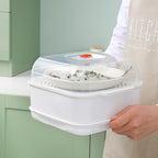 Microwave Steamer with Lid and Tray, Vegetables Steamer for Microwave Bowl, Microwavable Cookware Supplies (1 - Layer)