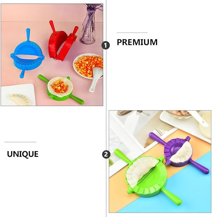 GALPADA 4pcs Dumpling Making Mold Set with Large Medium Small and Mini Sizes Food-grade Pp Plastic Dumpling Press Cutters for Household Kitchen and Cooking Gadget Random Color