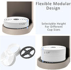 Elevate Anti-Splash Cup Riser Accessory for most Keurig K-cup, Cuisinart Single Serve, and other Coffee Makers, Adjustable for Cup Size and Drip Tray Type (White with Black Base)