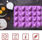 12 Cavities Chocolate Candy Molds -Silicone Easter Egg Fondant Mold for Cake Decorate Easter Day Party Supplies Set of 3