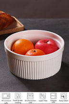 64 oz Ramekins 1 pcs Porcelain Ramekins Dishes for Souffle,Creme Brulee, Pudding, Custard Cups,Bakeware Bowls Set for Baking,Oven Safe, White (8 inch)