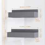 Mystozer Magnetic Spice Rack for Refrigerator, Kitchen Organizer and Storage Shelf, Grey(2 Pack)