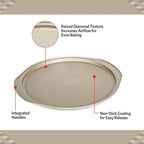 Glad Nonstick Large Pizza Pan for Oven | Round Baking Tray Textured Cooking Sheet Crisper Premium Bakeware Series for Home Kitchen (Pack of 6)
