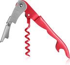 Innovine Double Hinge Corkscrew, Stainless Steel Wine Opener with Dual Leverage and Built-In Foil Cutter, Perfect for Home Bar, Travel, Camping, Picnic, Outdoor Party, Set of 1, Raspberry