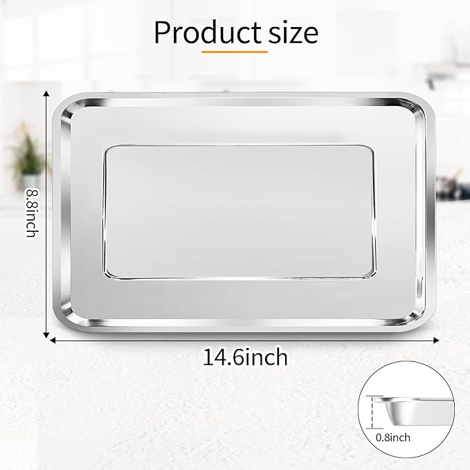 Convection Toaster Oven Replacement Parts for BLACK DECKER 8 Slice Extra Wide Convection Toaster Oven, 14.6×8.8 IN Food Grade Grill Pan Grill Plate Rack Tray Crisper Plate Accessories