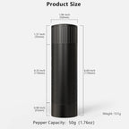Luvan Pepper Grinder Mill, Heavy Duty Aluminum Manual Pepper Mill, Professional Grade Pepper Grinder with Stainless Steel Blade and Adjustable Coarseness, Black Pepper Mill Grinder Refillable Gift Set