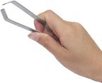 2 PCS Fish Bone Tweezers Kitchen Flat Tweezers Fish Bone Pliers Suitable for Salmon and Sea Bass Deboning and Kitchen Meat Hair Cleaning Tool Silver, 4.3", LXLVOUEG