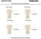 WOTOR Wine Stoppers Vacuum, Wine Saver, Wine Pump Vacuum Stoppers, Wine Preserver, Reusable Bottle Sealer Keeps Wine Fresh (Cream, 24 Pieces)