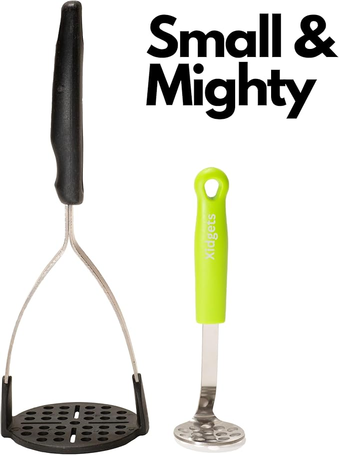 Mini Avocado Masher, Heavy Duty, Kitchen Utensil. Stainless Steel, Tiny Masher, Compact Mini Masher for Avocado - Effortless Guacamole Preparation, Dishwasher Safe (Orange)