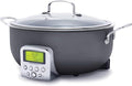 GreenPan Elite Essential Smart Electric 6QT Skillet Pot, Presets to Sear Saute Stir-Fry and Cook Rice, Healthy Ceramic Nonstick and Dishwasher Safe Parts, Easy-to-use LED Display, Graphite
