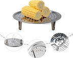 Steamer Rack, Premium Stainless Steel Steamers Rack with Removable Stand, 8.7 Inches Pot Steaming Tray for Steamer Cookware Instant Pressure Cooker