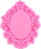 Mujiang Baroque Picture Frames Silicone Mold Photo Frame Fondant Molds Vintage Frame Mold For Sugar Cake Decorating Cupcake Topper Chocolate Gum Paste Candy Polymer Clay Set Of 2