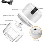 250ML Electric Garlic Chopper, Mini Portable Veggie Choppers, Garlic Grinder Masher Onion Chopper, Blender to Vegetable, Wireless Food Processor for Ginger, Chili, Fruit, Meat, etc