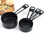 9PCS Black Stainless Steel Measuring Cups and Spoons Set, Heavy Duty Measuring Cup Set