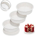 SJ 6 Inch Silicone Round Cake Pan with Metal Reinforced Frame Set of 3, Nonstick Silicone Cake Mold for Baking Suitable for Making Layers, Cheese & Chocolate Cakes