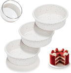 SJ 6 Inch Silicone Round Cake Pan with Metal Reinforced Frame Set of 3, Nonstick Silicone Cake Mold for Baking Suitable for Making Layers, Cheese & Chocolate Cakes