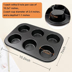 4 Packs Premium Steel Muffin Pan for Baking, Round Muffin Baking Pan, Baking Tray for Muffins, Cupcakes, Brownie(Black