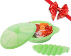 Microwave Steamer Cooker Collapsible Bowl Silicone Cookware Baked Potato with Handle Lid for Vegetables Fish Prep Meal Food with Removable Rack BPA Free Easy to Store Freezer Dishwasher Safe Green