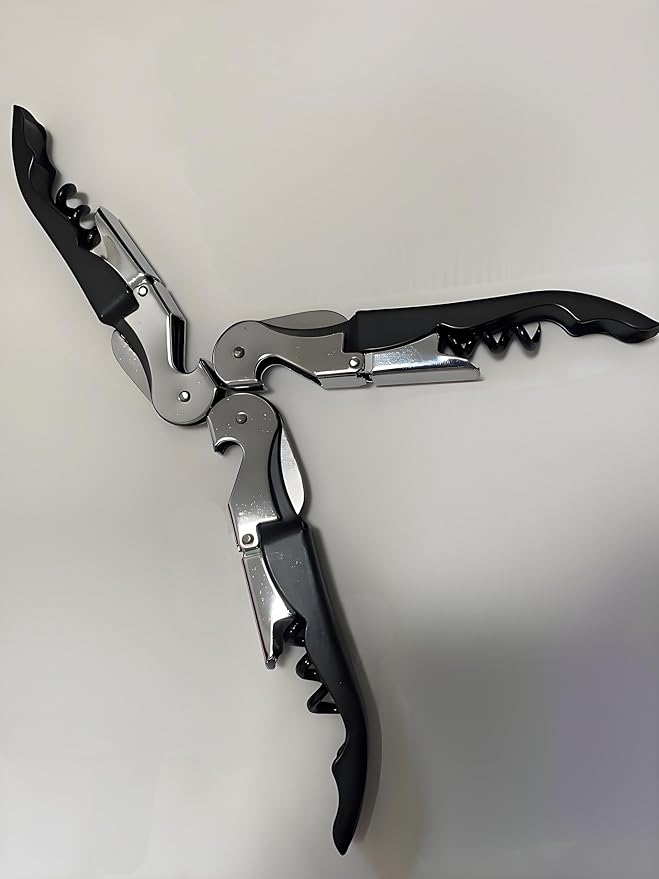 3 Sets Multi-function Wine Bottle Openers/Beer Bottle Openers, Professional Waiter Corkscrew Wine Openers(Black)