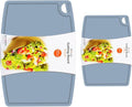Liflicon Thick Silicone Cutting Boards for Kitchen Silicone Chopping Boards/Mats Set of 2 Extra Large14.6''x10.43'', Mini 9.1”x7.1” Non-slip Deep Drip Juice Groove, Dishwasher Safe-Light Blue