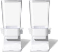 Cereal Dispenser Countertop, 5L Cereal Containers Storage Dispenser for Pantry, Large Dry Food Cereal Dispenser, Not Easy to Crush Cereal, Can Hold Oatmeal, Snack, Grain, Pet Food (White, 2Pc)