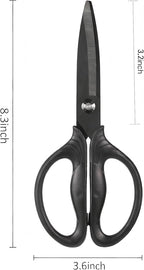 Heavy Duty Kitchen Scissors, Titanium Coated All Purpose Shears - Extra Sharp Detachable Blades for Poultry, Chicken Bones, Meat, Vegetables, Herbs | Micro Serrated & Ergonomic Handle