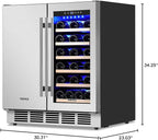 ORYMUSE 30" Stainless Steel Wine & Beverage Refrigerator - Dual Zone, Built-in/Freestanding with Upgraded Cooling - 30 Bottles & 110 Cans Capacity