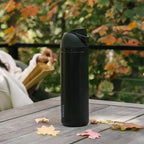 Owala FreeSip Insulated Stainless Steel Water Bottle with Straw, BPA-Free Sports Water Bottle, Great for Travel, 40 Oz, Very, Very Dark